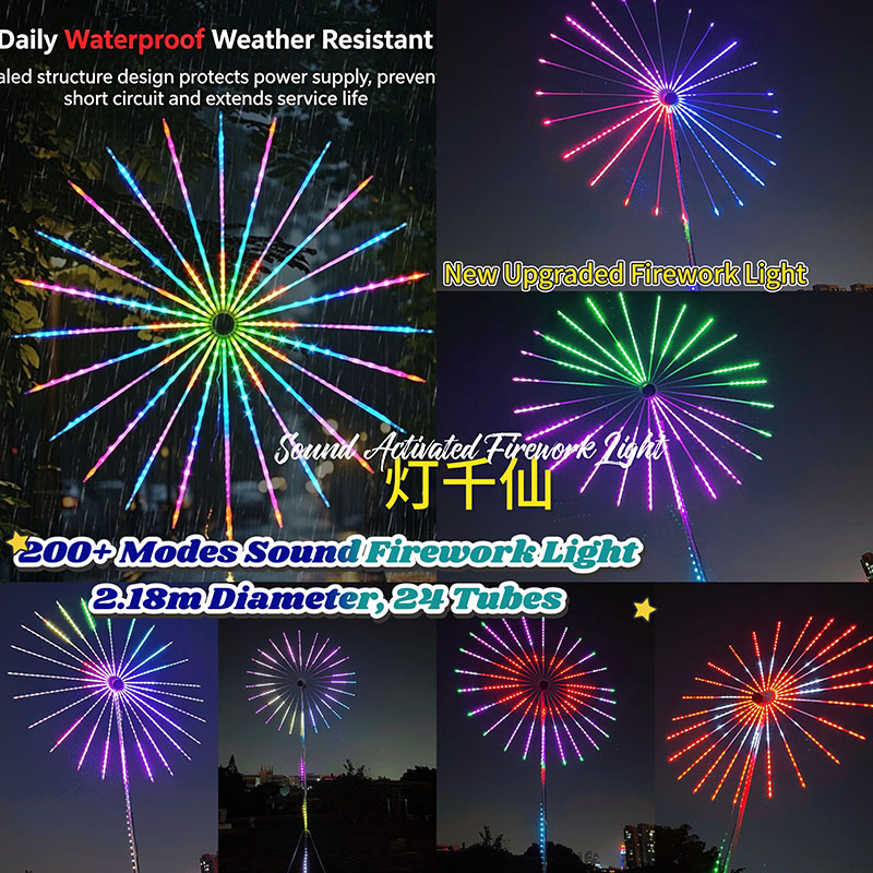 Sound Activated Firework Light - огляд і ціна Outdoor Lighting Year Round