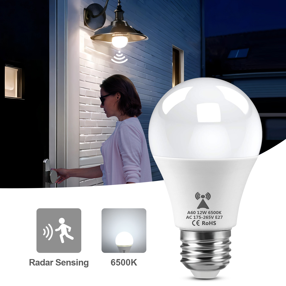 12W E27 LED Radar Motion Senso - огляд і ціна Outdoor Lighting On Stairs
